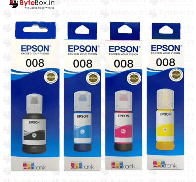 Epson 008 Genuine Ink Bottle – Compatible with EcoTank L6460, L6490, L6570