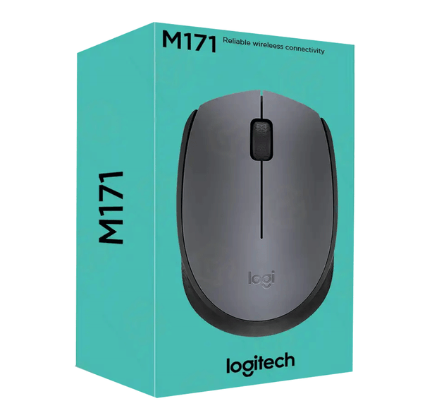 Logitech M171 Wireless Mouse – Full-Size, Ambidextrous Design, 18-Month Battery Life, 2.4GHz USB Receiver – Black